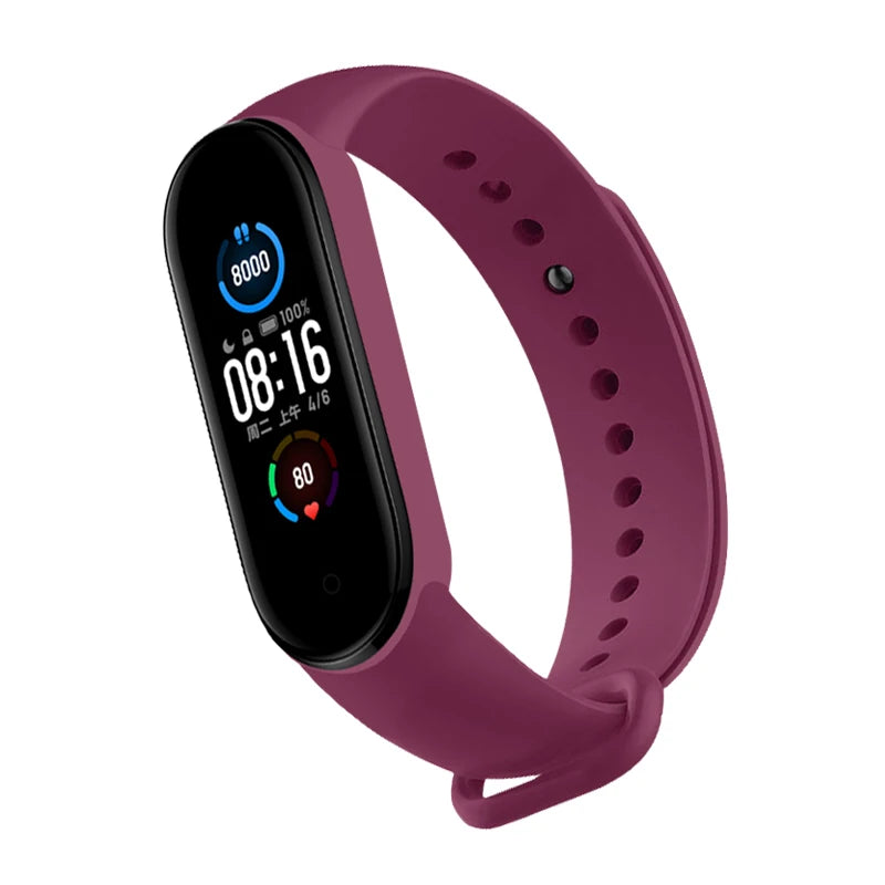 Pulseira de silicone pulseiras de pulso miband 3 4 band5 band6 acessórios