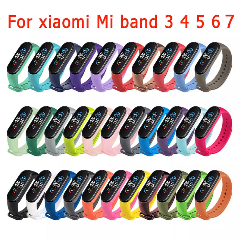 Pulseira de silicone pulseiras de pulso miband 3 4 band5 band6 acessórios